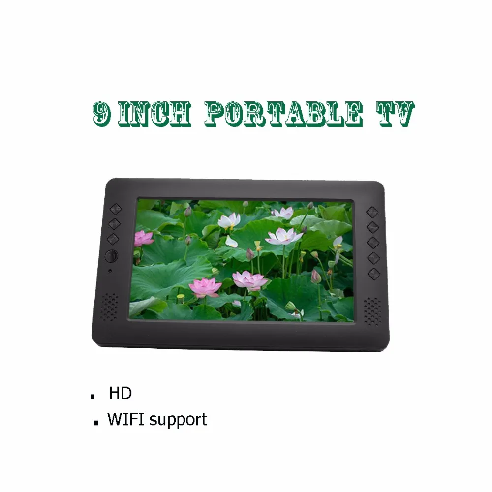 2018 9 inch mini portable tv !dvbt/dvb t2 H.265 USB HD out connector