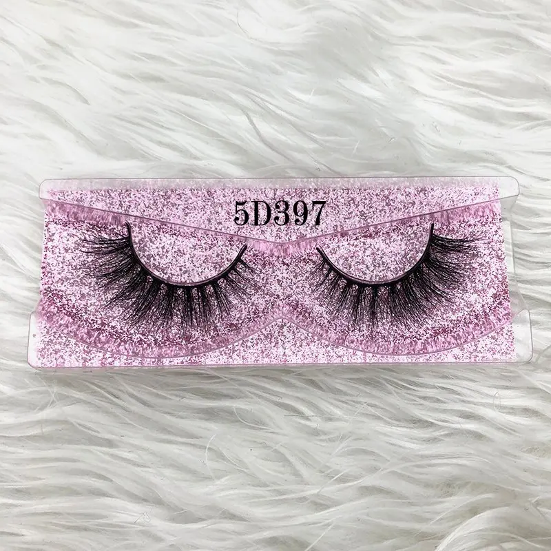 Mikiwi натуральный стиль тонкий 5d lashes квадратный блестящий чехол коробка Редкие норковые ресницы - Цвет: 5D397