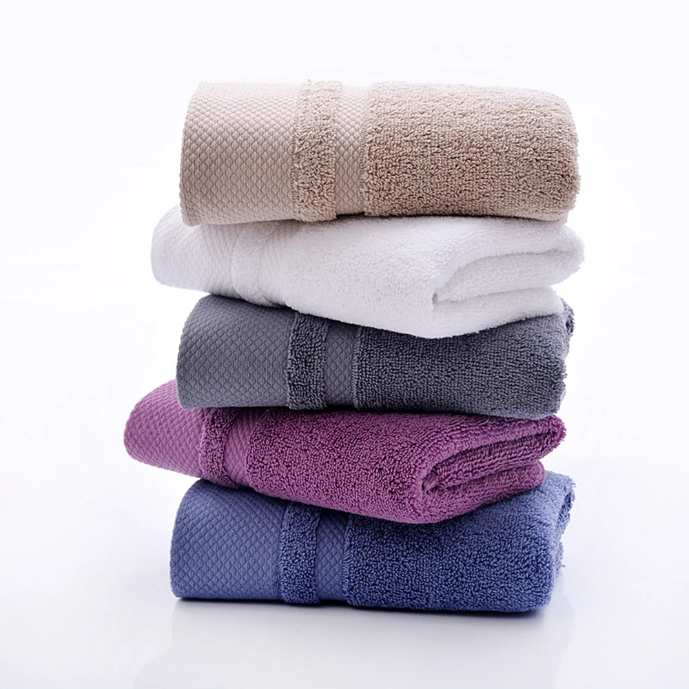 

34x75cm Towel 100% Cotton Face Towel Luxury Solid Color Thicken Absorbent Wash Household Soft Hand Towels for Unisex Kids