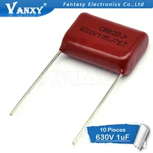 10 шт. 630V105J 630V 1 мкФ шаг 20 мм 105 1000NF CBB полипропиленовый пленочный конденсатор с алюминиевой крышкой