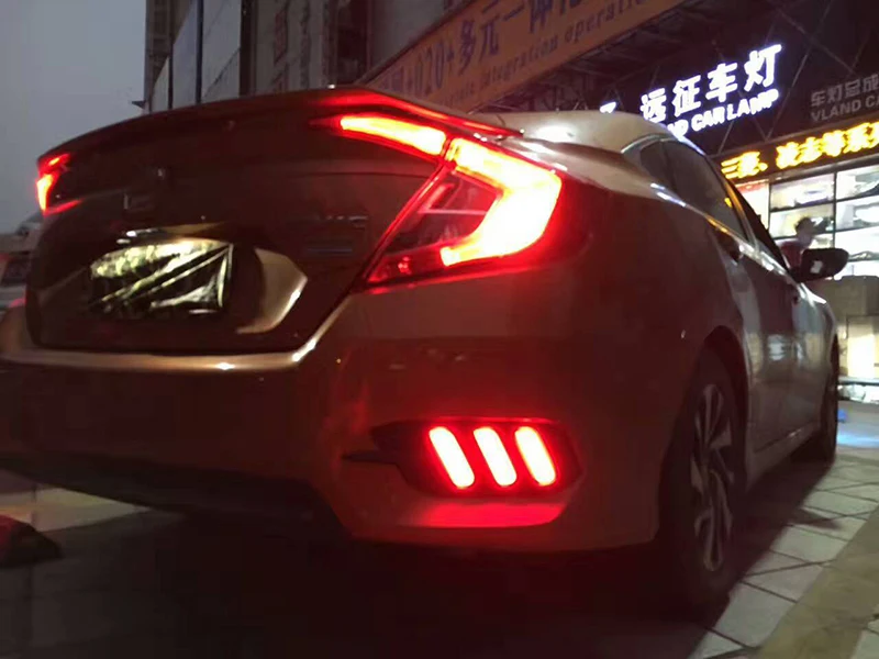 1 пара задних фонарей для Honda Civic светодиодный DRL задний бампер задние фары Тормозные огни Поворотная сигнальная лампа отражатель