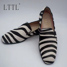 New Arrival Italy Style Horsehair Zebra-striped Men Dress Loafers Handmade Luxury Prom And Wedding Men Shoes Plus Size Flats piergitar new winter special lamb wool men two color fabric shoes male party prom and banquet loafers men plus size flats