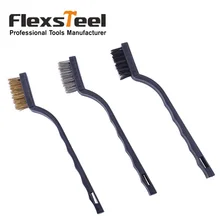 Flex steel 3 шт. мини-проволочная кисть набор нейлоновая проволочная щетка латунная проволочная щетка из нержавеющей стали проволочная щетка для очистки промывки