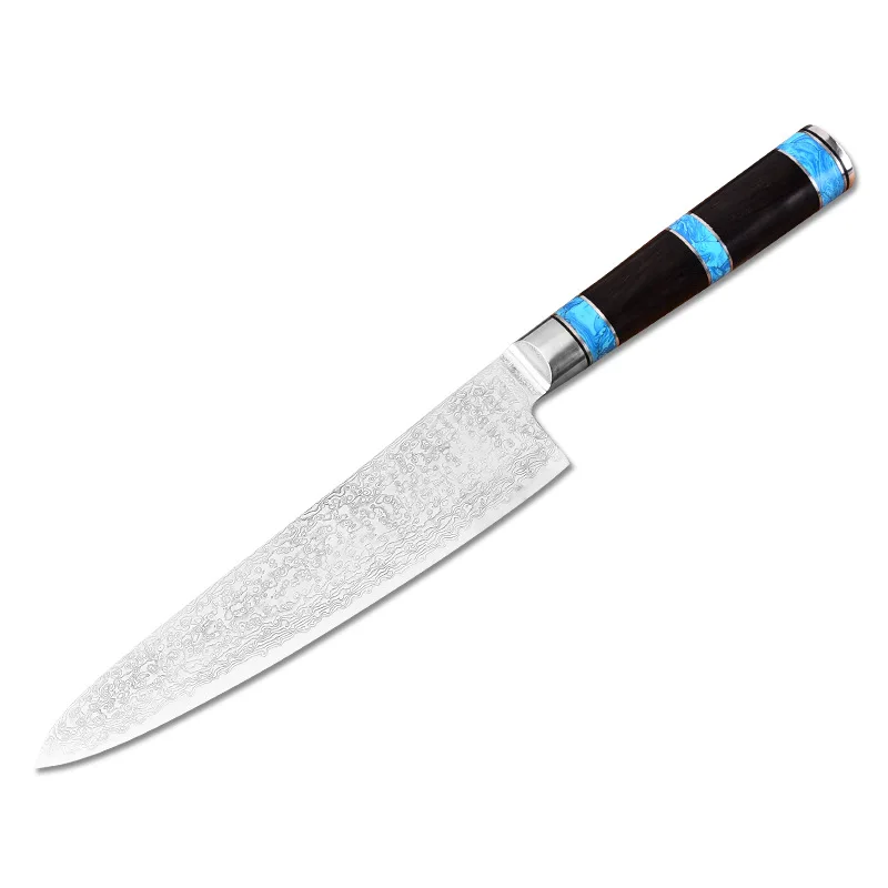 

High End Professional Damascus Steel European Style Chef Knife With New Style Handle Meat Slicing Knife Gift kitchen knives