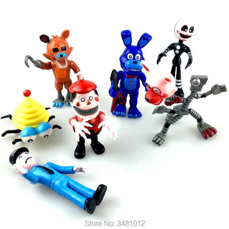 Экшн фигурки Five Nights At Freddy's ПВХ FNAF Foxy Golden Freddy Bare Bonnie Chica Fazbear медведей детские