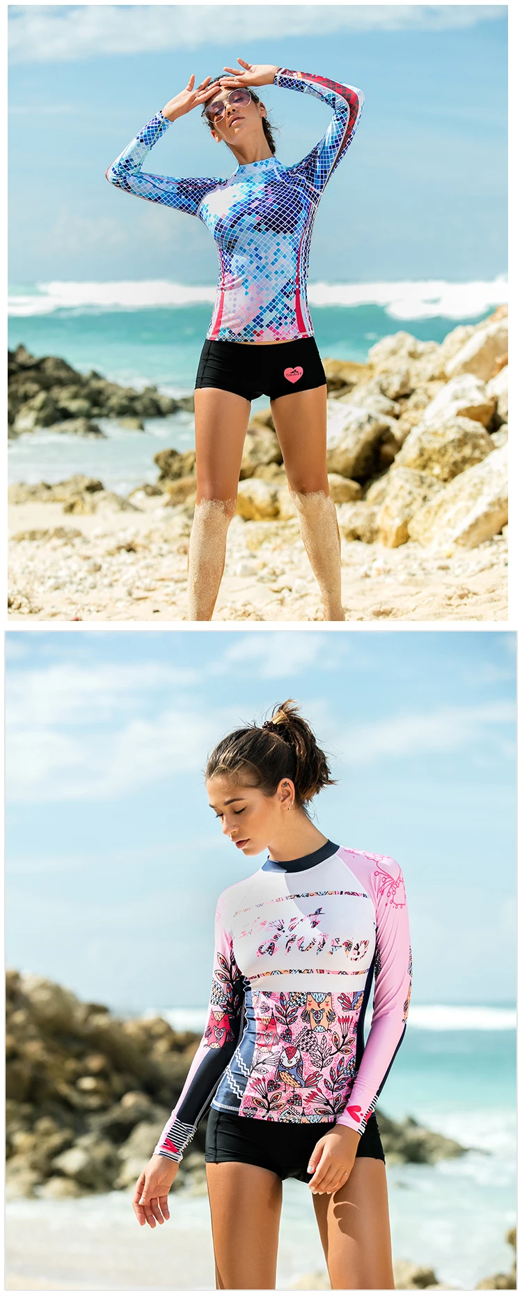 SBART гидрокостюм раздельный женский купальник куртка для серфинга костюмы от солнца быстросохнущая одежда женский купальник Женская футболка