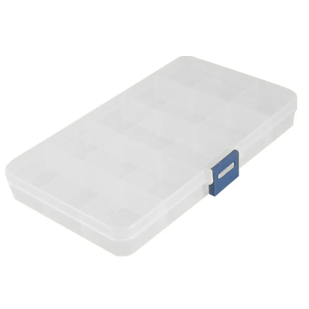 15 Slot Clear Plastic Adjustable Tool Box Case Craft free shippingin