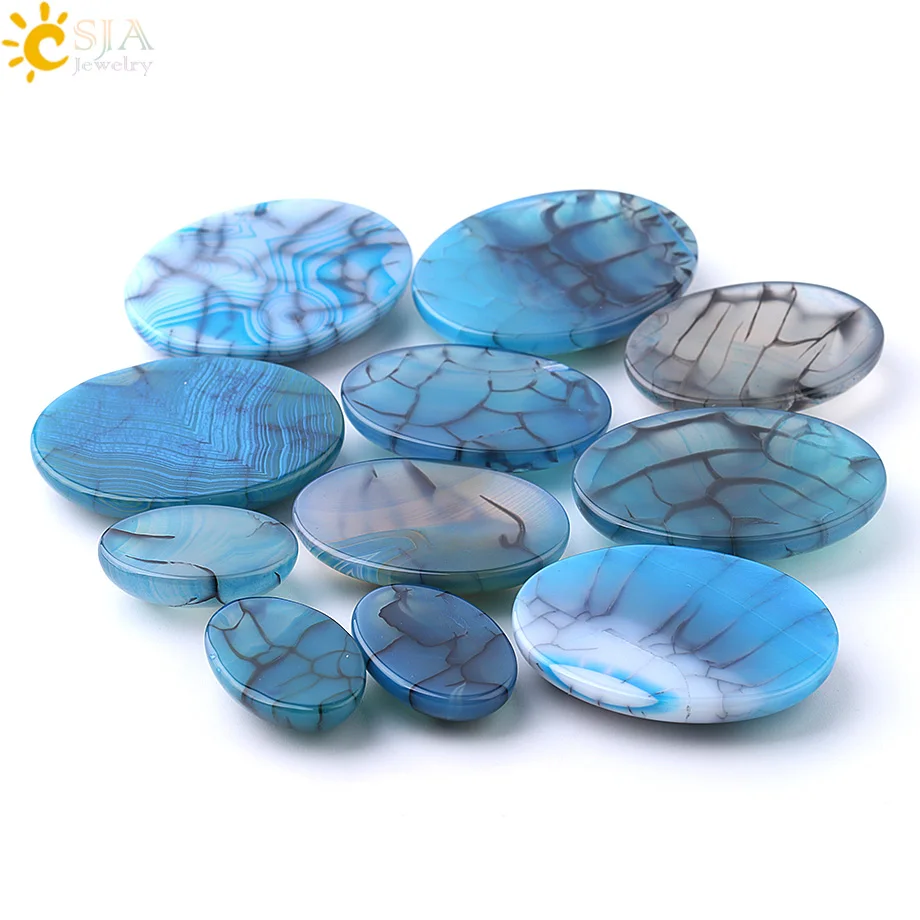 CSJA ブルードラゴン静脈瑪瑙カボション CAB ビーズ天然石