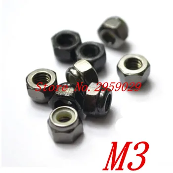 

50pcs/lot DIN985 M3 Nylon Lock Nut Steel With Black
