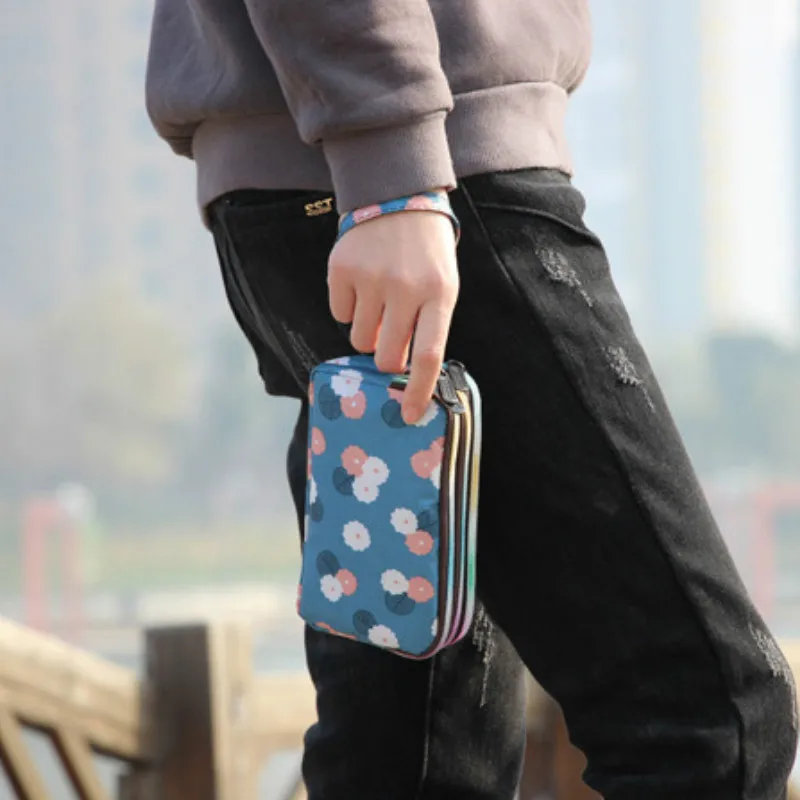 

3 Zipper Flower Women Waterproof Clutch Purse Phone Pouch Handbag Girls Wallet Wristlet Bag 2018 New Fashion Organizer Bags
