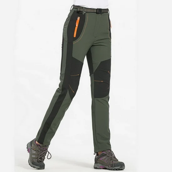 LOMAIYI брюки карго женские зимние теплые брюки женские брюки большие размеры спортивные брюки женские флисовые водонепроницаемые брюки AW079 - Цвет: army green