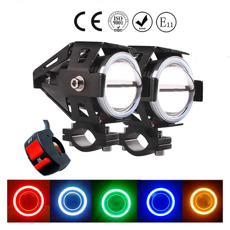 Huiermeimi-2PCS-125W-12V-Motorcycle-Headlight-Motorbike-3000LM-moto-spotlight-U7-LED-Driving-Fog-Spot-Head