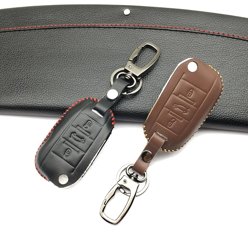Для Peugeot 2008 3008 4008 301 308S 408 508 2014 2016 3 кнопочный чехол для ключей новый дизайн кожаный