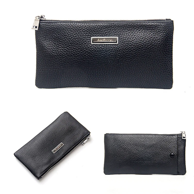 Business Cow genuine leather slim men long wallet High Quality zipper thin phone purse vintage soft man clutch coin monry pocket Business Cow genuine leather slim men long wallet High Quality zipper thin phone purse vintage soft man clutch coin monry pocket