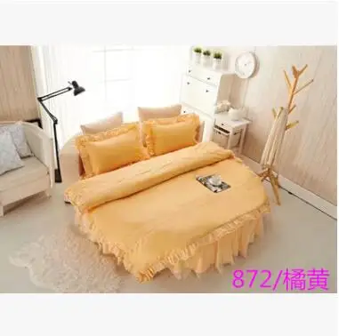 

Creative Round Bedding Duvet Cover For Round Bed Decoration 4Pcs 100% Cotton Bedding Set Soft Bed Linen Flat Bed Sheet Set Decor