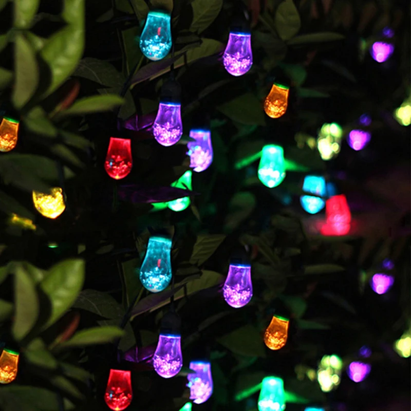 

Crystal Solar LED String Light 12 Bulb with USB Waterproof Christmas Light Wedding Party Decoration 45