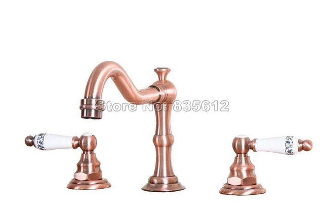 Красный медный керамический смеситель для ванной комнаты Смеситель для ...