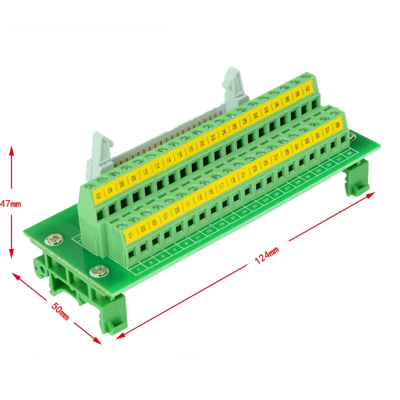 

Servo IDC40 to terminal block IDC40 breakout board PLC relay adapter DIN Rail Mounting IDC40 Mini Breakout baord