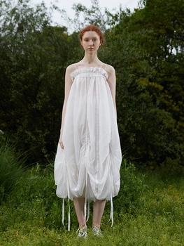 

2019 ss collection two way adjustable see through dress women