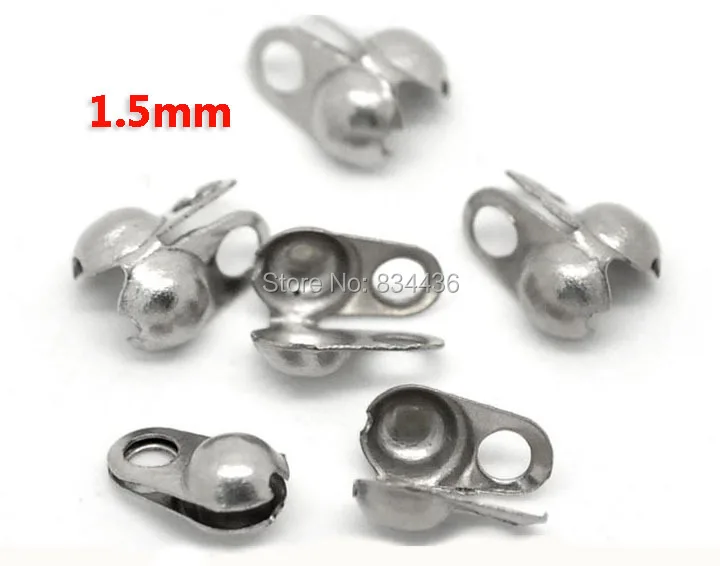 Free Shipping Wholesale 1.5mm Stainless Steel Ball Chain Crimp Beads