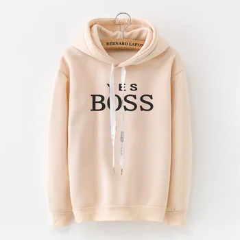 

2019 women's hoodies autumn winter hot new long sleeve Letter hooded pullover embroidery trend sweatshirt plus velvet casual top