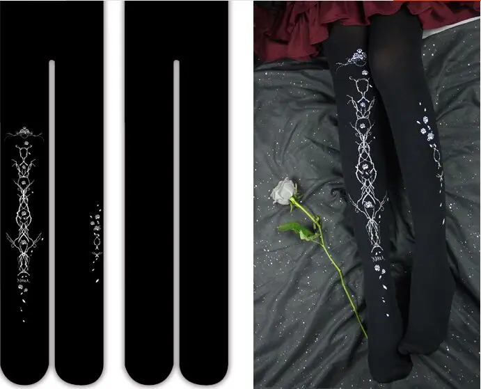 

New high quality Rose print bronzing Spring and autumn Cosplay Lolita tight for Gift