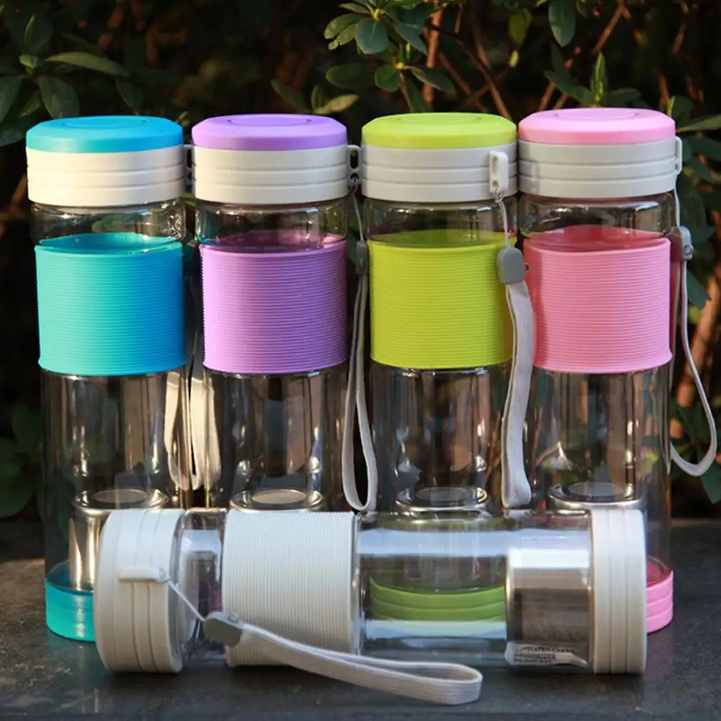 NEW Healthy Portable Travel Sport Tea Water Seal Bottle with Filter Strainer 550ml Travel Bottle
