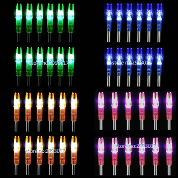 

Crossbow Hunting 6PCS Luminous Lighted Nock Tail Fit 6.2mm Shaft Shaft LED Archery Nock Tail