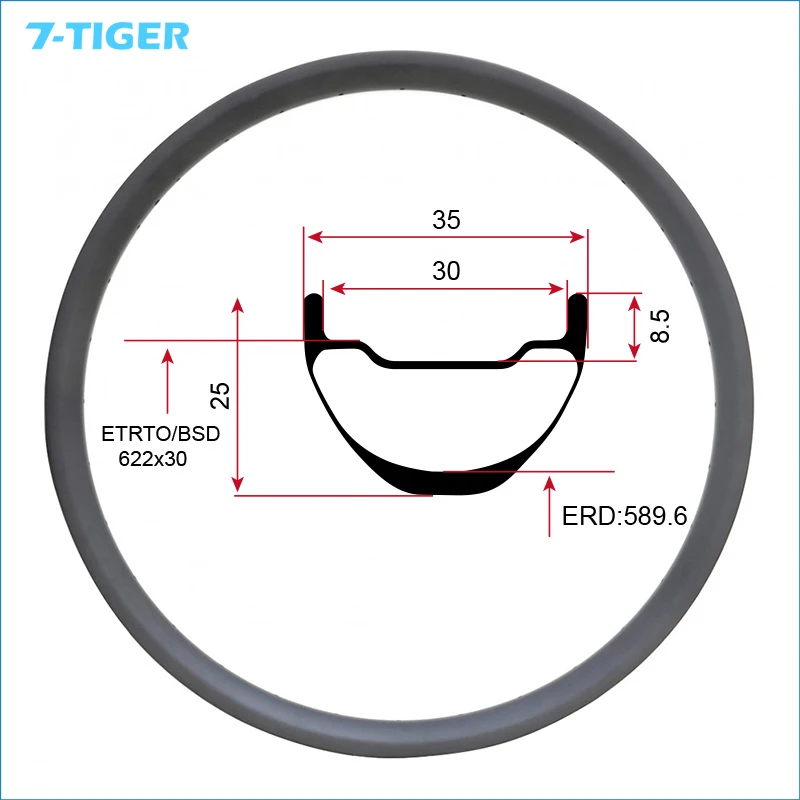 7-TIGER Hookless 29 ER 35 мм супер широкие карбоновые MTB велосипедные диски горный велосипед для AM колеса бескамерные совместимы