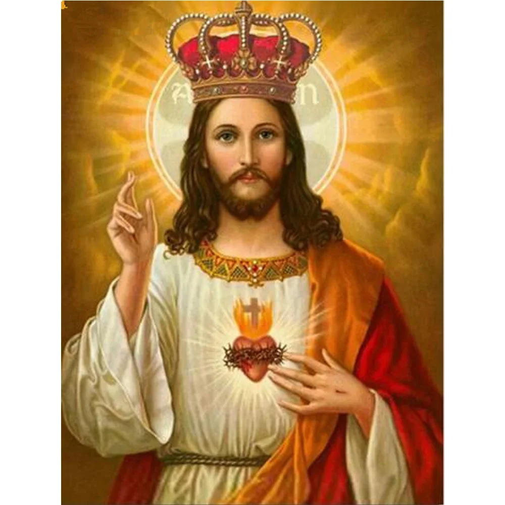 

3D DIY Diamond Painting People Religion Cross Stitch Crystal Needlework Diamond Embroidery Full Square Diamond Decor H727