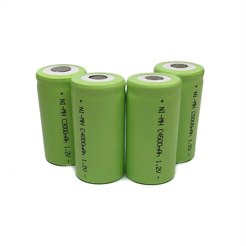 

5000mah 1.2v rechargeable battery pack Ni-Mh nimh C size cell LR14 R14 with welding pins tabs for torch and toys clock