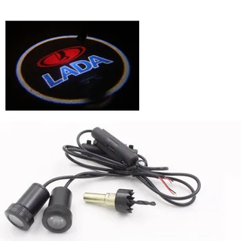 

2pcs car door lights logo projector for Lada Granta Kalina 2 Largus Priora Niva Samara Vaz Signet 4x4 Xray 2110 2109 2107 lamp