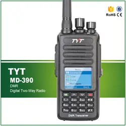 Бесплатная доставка Водонепроницаемый IP-67 UHF 400-480 MHZ 5 W DMR радио MD-390 совместим с Mototrbo Tier I & II с Pro кабелем наушники