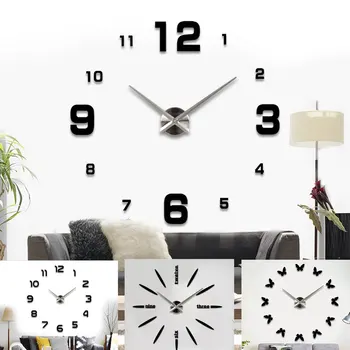 

2018 Modern New Fashion 3D Big Size Wall Clock Mirror Sticker DIY Wall Clocks Home Decoration Wall Clock Meetting Room