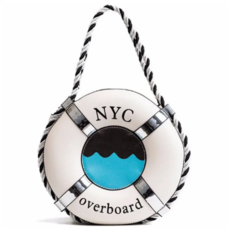 

2019 Fashion Personality Chain Letter Cute High Quality Shoulder Slung Mobile Messenger Tote Handbags Swim Ring Small Round Bag