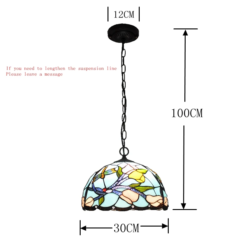 Американская Загородная люстра Tiffanylamps для ресторана цветная глазурованная