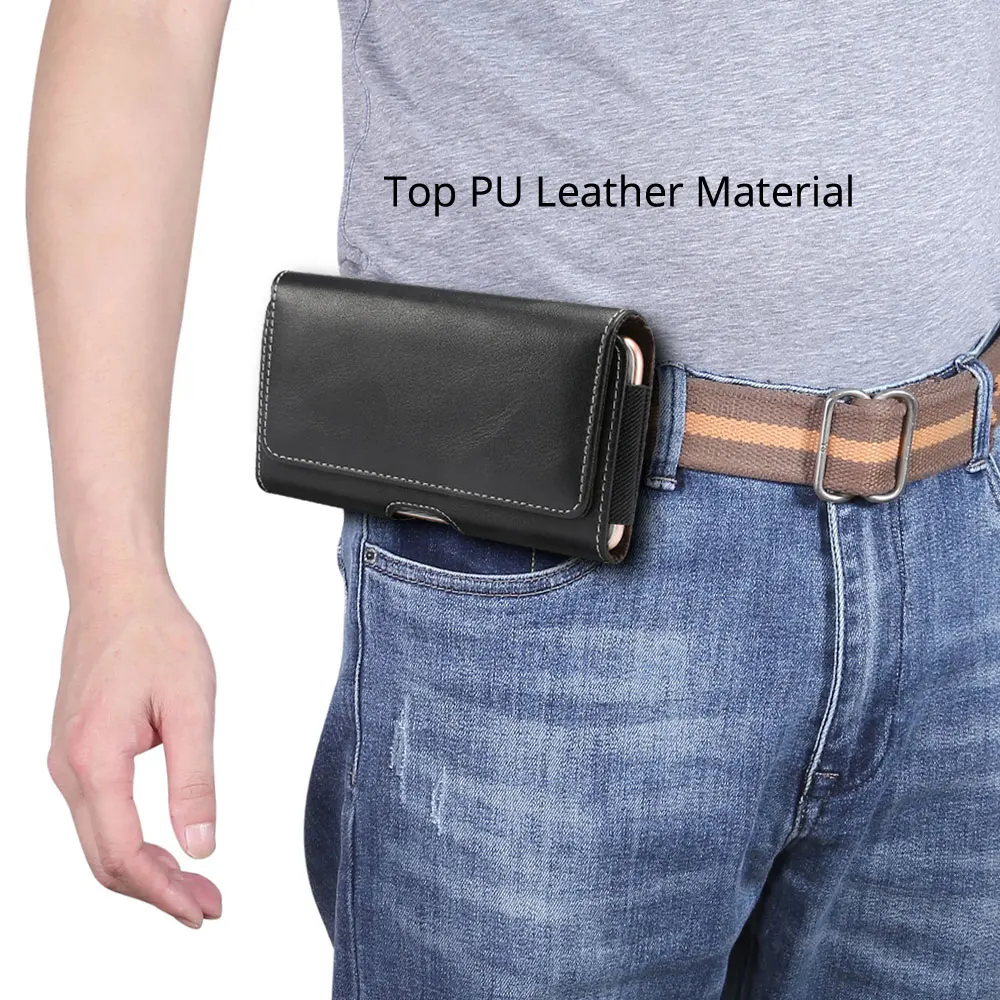 Universal Smartphone Case Belt Clip Mobile Phone Bag Holster Leather Case For Samsung s10 s9 s8 plus s7 s6edge s6 s5 J4 J5 A5 A8