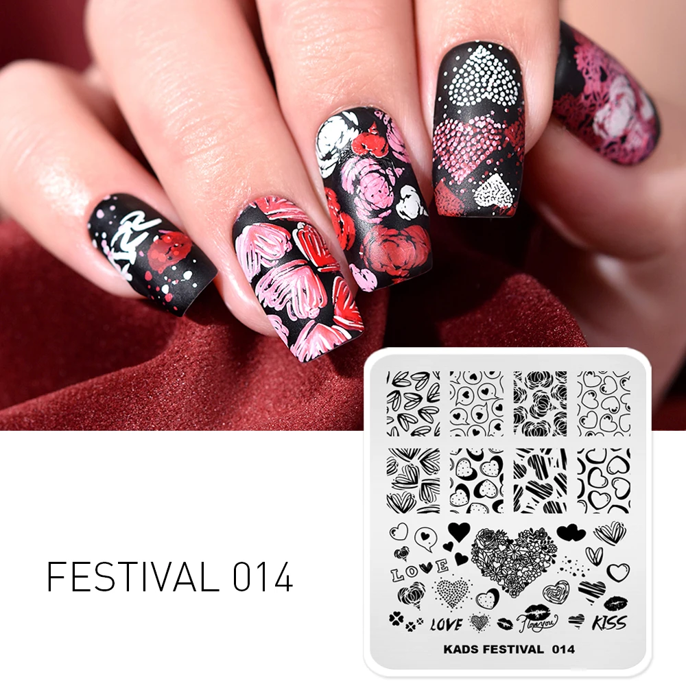 1 шт Nail Art пластины-шаблоны ко Дню Святого Валентина Стиль штамповки 7*8 см трафарет с рисунком в виде надписи "любовь" изображения Stamp Plate маникюрных инструментов