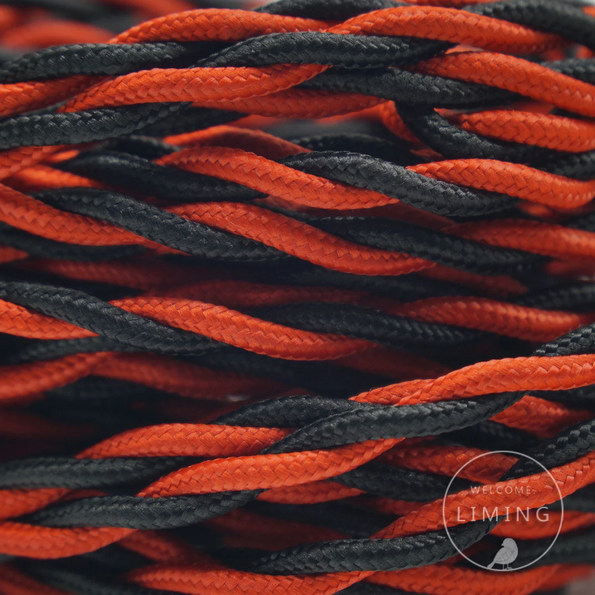 Us 2 64 21 Off 0 75mm Red Black Twist Twisted Wire Cable Retro Braided Electrical Wire Fabric Wire Diy Pendant Lamp Wire Vintage Lamp Cord Wires Amp