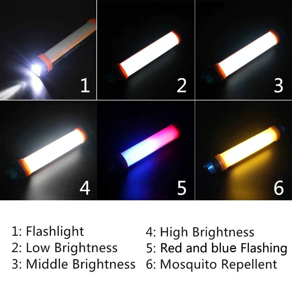IP68 Водонепроницаемый LED Портативный Кемпинг лампа USB Перезаряжаемый фонарик