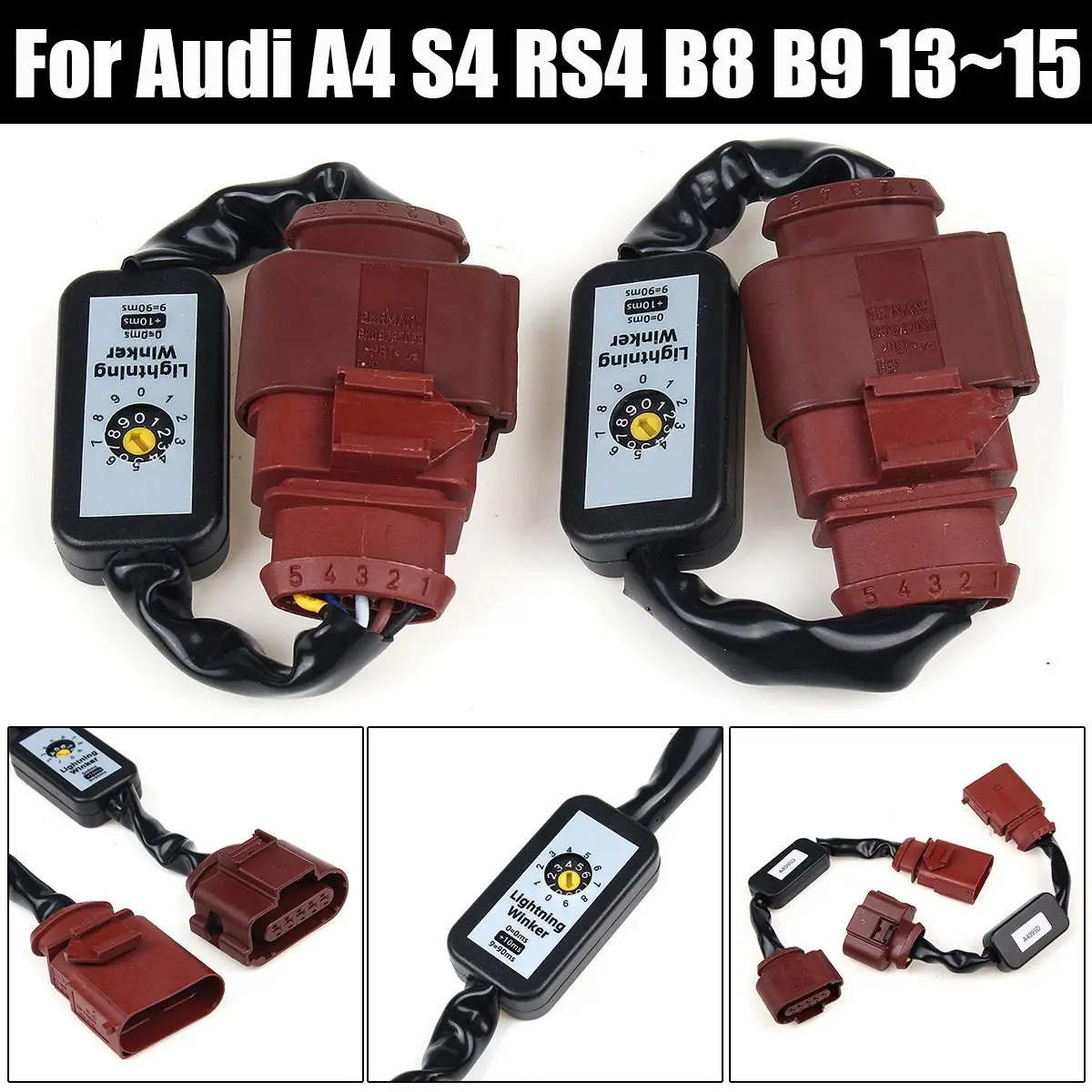 

2Pcs Dynamic Turn Signal Indicator LED Taillight Module Cable Wire Harness For Audi A4 S4 RS4 B8 B9 13~15 Left&Right Tail Light