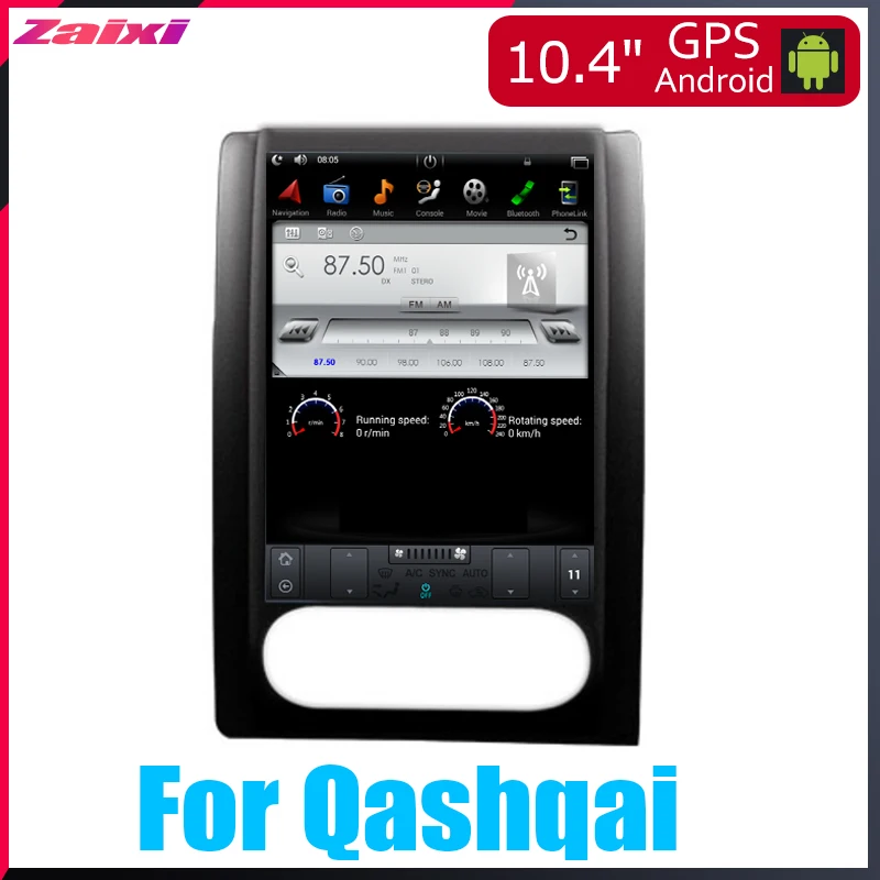 

ZaiXi 10.4 inch Big screen Tesla Screen Vertical Screen Android Car PC GPS Navigation Radio Player For Nissan Qashqai 2007~2012