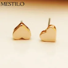 MESTILO новый Корейский Золотой Цвет милые Tiny Love Сердце серьги для