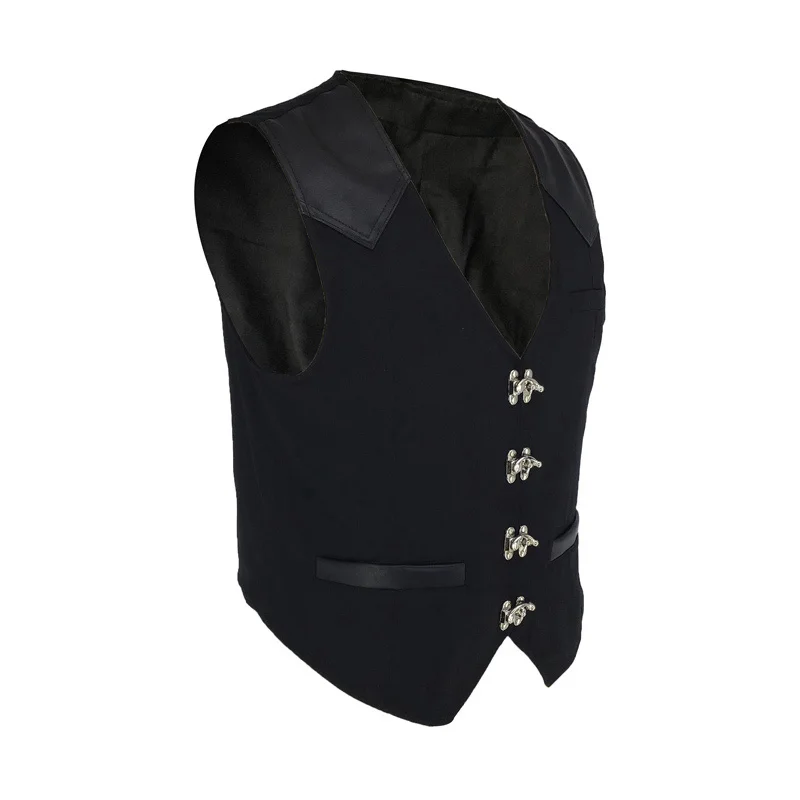 Black-V-Neck-Sleeveless-Steampunk-Waistcoat-Gothic-Jacket-Vintage-Vest-Victorian-Coat-Men-Medieval-Gentleman-Cosplay