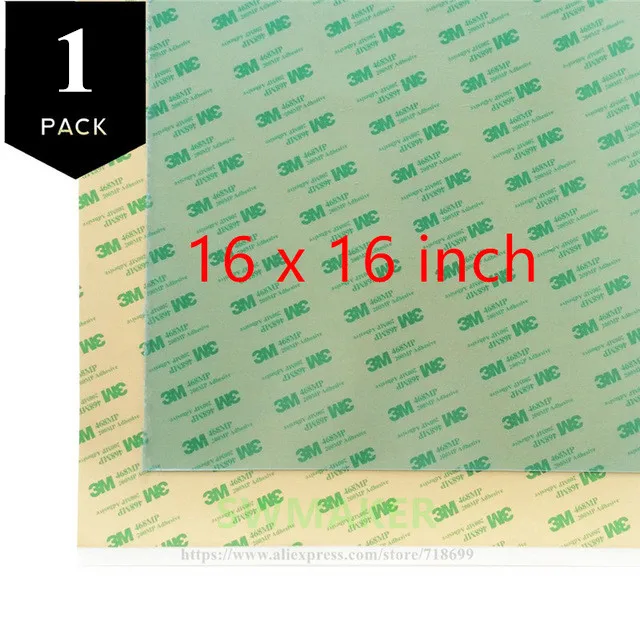 

1pcs PEI Sheet 16x16 inch ( i.e 400x400 mm ) 400*400mm 3D Printing Build Surface with 3M 468MP Adhesive Tape