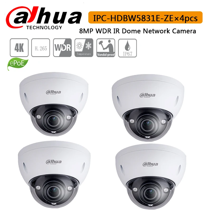 DH оригинальный IPC-HDBW5831E-ZE 8MP WDR ИК купольная сетевая Камера 2 7 мм-12 мм