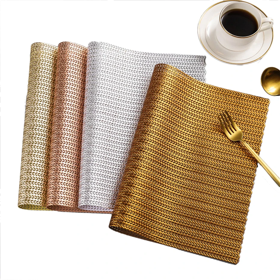 Basedidea Rectangle Placemat Restaurant Dinner Table Placemats PVC