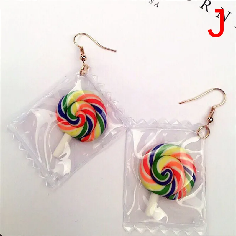 

Lollipop Dangle Earring Candy Color Heart Earrings Fashion Resign Rainbow Drop Earrings