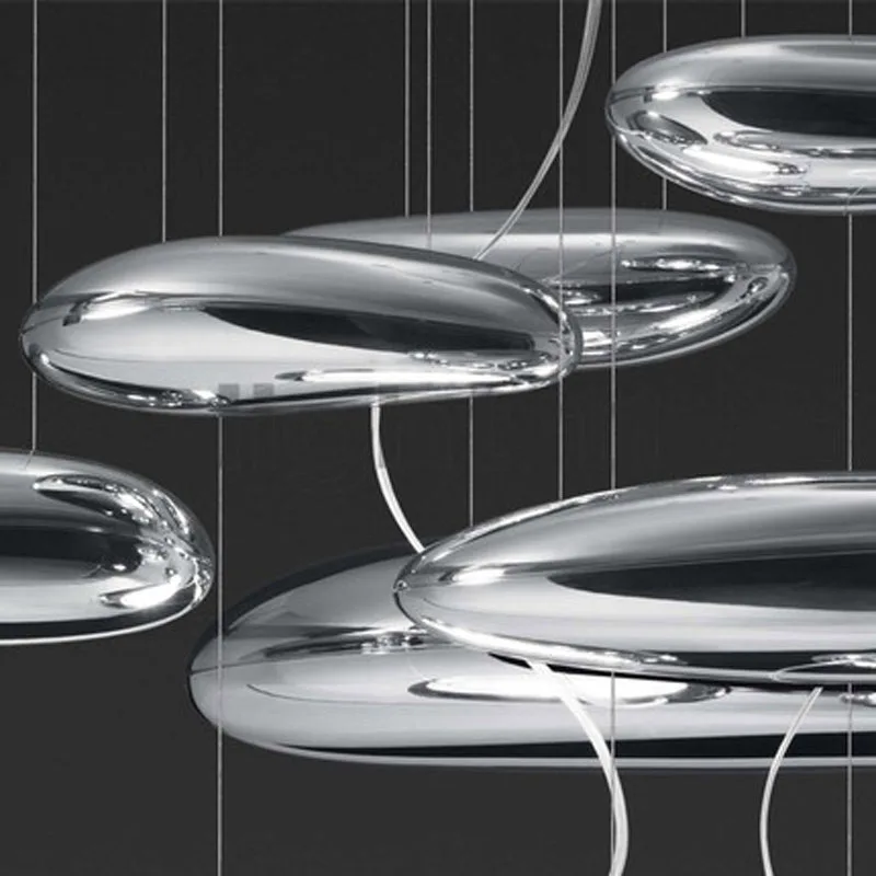 Современная мода серебро стеклянный шар очень большая Подвесная лампа столовая и ресторан лампы
