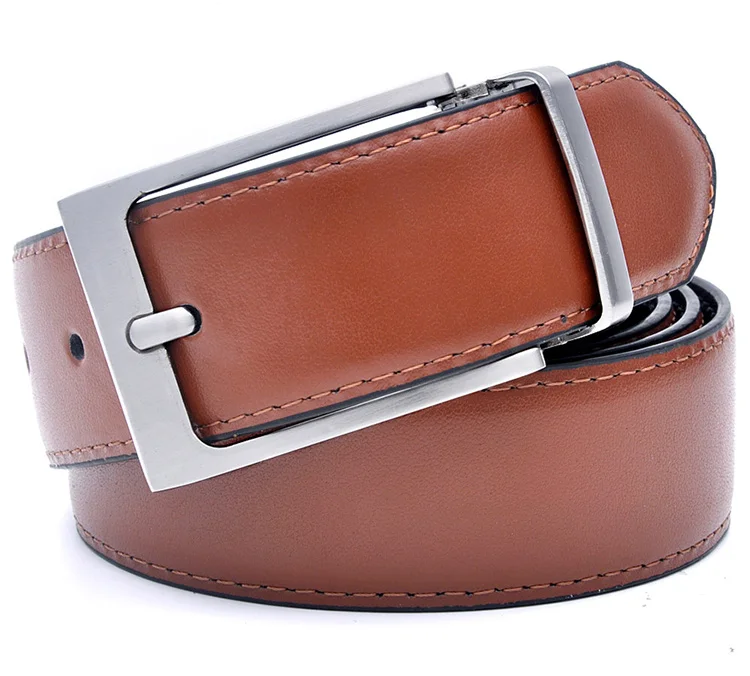 mens brown leather belt Mens Belt Formal Leather Reversible Buckle Belts Mens Leather Handmade Belt Hot Fashion Cowhide Leather Male Belt Black Color leather belt